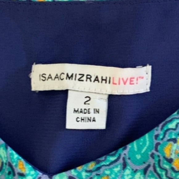 Isaac Mizrahi Live Lined Shift/Sheath Dress Sz S Blue Multicolor #240H - Picture 7 of 8